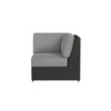 Caroline wicker Corner Section in Caviar finish with Steeple Grey cushions [Caviar][Steeple Grey]