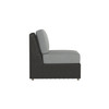 Caroline wicker Armless Section in Caviar finish with Steeple Grey cushions [Caviar][Steeple Grey]