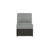 Caroline wicker Armless Section in Caviar finish with Steeple Grey cushions [Caviar][Steeple Grey]