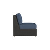 Caroline wicker Armless Section in Caviar finish with Indigo Azure cushions  [Caviar][Indigo Azure]
