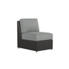 Caroline wicker Armless Section in Caviar finish with Steeple Grey cushions [Caviar][Steeple Grey]