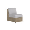 Caroline wicker Armless Section in Sand finish with Slate cushions with White Welt [Sand][Slate]