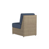 Caroline wicker Armless Section in Sand finish with Indigo Azure cushions  [Sand][Indigo Azure]