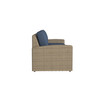Caroline wicker Sofa in Sand finish with Indigo Azure cushions  [Sand][Indigo Azure]