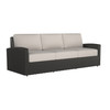 Caroline wicker Sofa in Caviar finish with Pebble cushions [Caviar][Pebble]