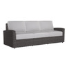 Caroline wicker Sofa in Caviar finish with Slate cushions with White Welt [Caviar][Slate]