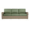 Caroline wicker Sofa in Sand finish with Aloe cushions [Sand][Aloe]