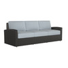 Caroline wicker Sofa in Caviar finish with Mist cushions [Caviar][Mist]