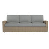 Caroline wicker Sofa in Sand finish with Steeple Grey cushions [Sand][Steeple Grey]