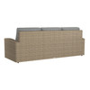 Caroline wicker Sofa in Sand finish with Steeple Grey cushions [Sand][Steeple Grey]