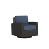 Caroline wicker Swivel Glider in Caviar finish with Indigo Azure cushions  [Caviar][Indigo Azure]