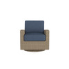 Caroline wicker Swivel Glider in Sand finish with Indigo Azure cushions  [Sand][Indigo Azure]
