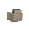 Caroline wicker Swivel Glider in Sand finish with Indigo Azure cushions  [Sand][Indigo Azure]