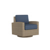Caroline wicker Swivel Glider in Sand finish with Indigo Azure cushions  [Sand][Indigo Azure]