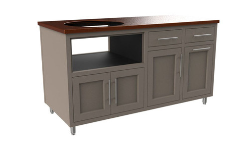 Coastal 64" Ceramic Grill Kitchen Island
