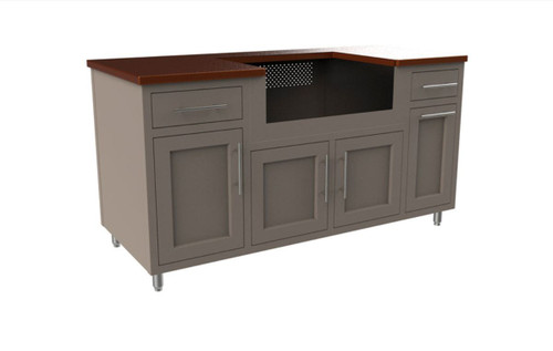 Challenger Coastal 67.25" Gas Grill Island with Storage Cabinet