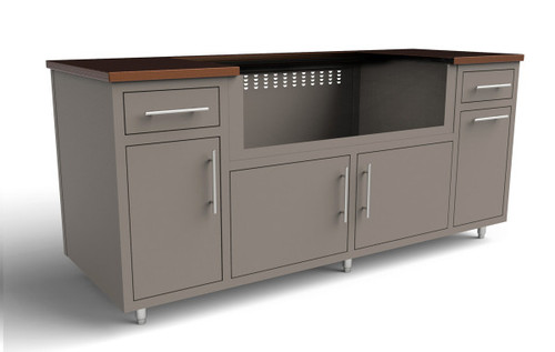 Challenger Coastal 79.25" Large Grill Island with Waste Bin & Storage