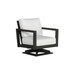 Alex Swivel Chair in Black Poly lumber frame color with Canvas Birdseye cushions with white welt [Black][Canvas Birdseye]