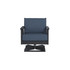 Chloe Swivel Rocker with Indigo Azure Cushion in Black Finish [Indigo Azure][Black]