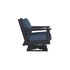 Chloe Swivel Rocker with Indigo Azure Cushion in Black Finish [Indigo Azure][Black]