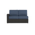 Caroline wicker Left Loveseat Section in Caviar finish with Indigo Azure cushions  [Caviar][Indigo Azure]
