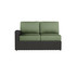 Caroline wicker Left Loveseat Section in Caviar finish with Aloe cushions [Caviar][Aloe]