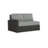Caroline wicker Left Loveseat Section in Caviar finish with Steeple Grey cushions [Caviar][Steeple Grey]