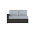 Caroline wicker Left Loveseat Section in Caviar finish with Mist cushions [Caviar][Mist]