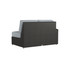 Caroline wicker Left Loveseat Section in Caviar finish with Mist cushions [Caviar][Mist]