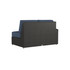 Caroline wicker Left Loveseat Section in Caviar finish with Indigo Azure cushions  [Caviar][Indigo Azure]