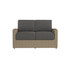 Caroline wicker loveseat in Sandpiper finish with Carbon cushions [Sandpiper][Carbon]