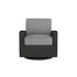 Caroline wicker swivel glider lounge chair in Cahaba finish with Steeple Grey cushions [Cahaba][Steeple Grey]