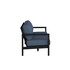 Alex Sofa in Black Poly lumber frame color with Indigo Azure cushions with white welt [Black][Indigo Azure]