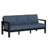 Alex Sofa in Black Poly lumber frame color with Indigo Azure cushions with white welt [Black][Indigo Azure]
