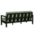 Alex Sofa in Black Poly lumber frame color with Aloe cushions with white welt [Black][Aloe]