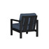 Alex Lounge Chair in Black Poly lumber frame color with Indigo Azure cushions with white welt [Black][Indigo Azure]
