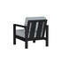 Alex Lounge Chair in Black Poly lumber frame color with Mist cushions with white welt [Black][Mist]