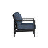 Alex Lounge Chair in Black Poly lumber frame color with Indigo Azure cushions with white welt [Black][Indigo Azure]