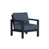 Alex Lounge Chair in Black Poly lumber frame color with Indigo Azure cushions with white welt [Black][Indigo Azure]
