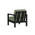 Alex Lounge Chair in Black Poly lumber frame color with Aloe cushions with white welt [Black][Aloe]