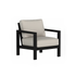 Alex Lounge Chair in Black Poly lumber frame color with Pebble cushions with white welt [Black][Pebble]