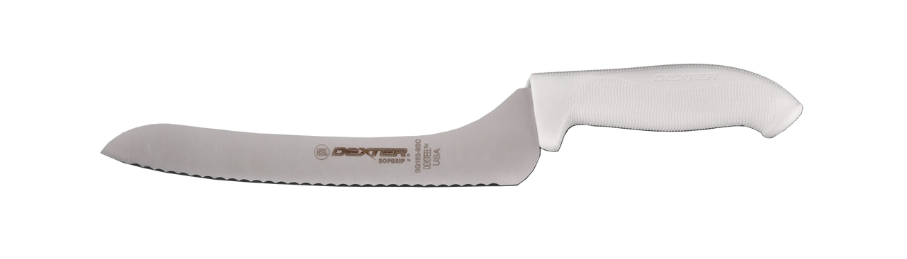 Dexter Russell Sofgrip Offset Serrated Knife 9 inch White Handle