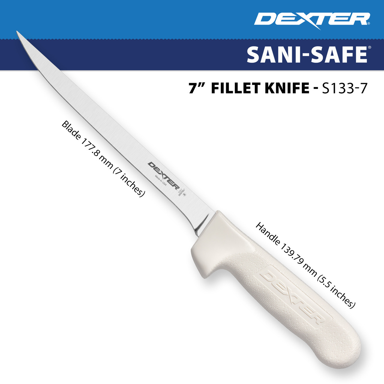 S133-7 7-inch Sani-Safe® flexible fillet knife