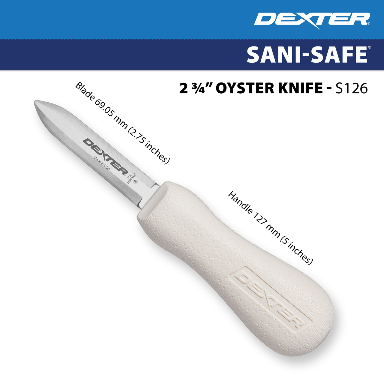 santeです。 S126 2 3/8 inch Sani-Safe Providence Pattern Oyster knife