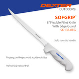 SG133-8EG SofGrip 8" fillet knife, comfortable, non-slip grip