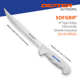 SG142-8TE dimensions, 8" blade, 5.5" handle