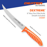Dextreme 8" Max Flex Fillet Knife, dimensions: 8" blade, 6 "handle