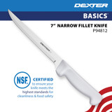 Basics 7" Flexible Narrow Fillet knife, NSF certified