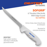 SG136FF  6" SofGrip fillet knife, stainless steel, corrosion resistant, stays sharp