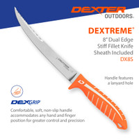 DX8S Dextreme dual edge fillet knife, comfortable, non-slip handle